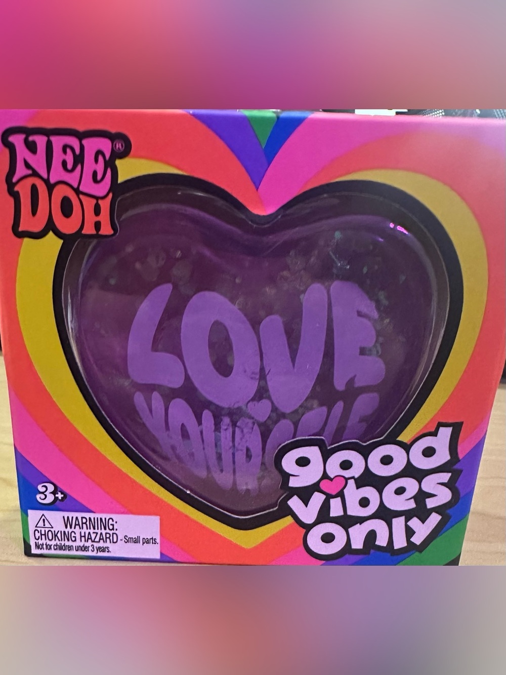 NeeDoh Good Vibes Only Heart Stress Ball - Purple